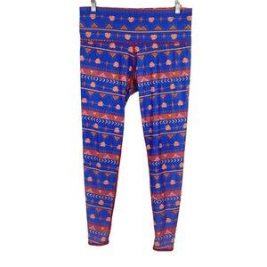 Teeki Yoga Leggings Floral Multicolored Print Women's Large